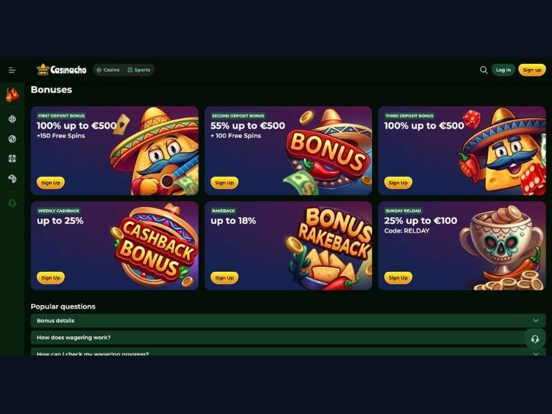 Catálogo de juegos pagos y app de Casinacho Casino Nacho Casino para España