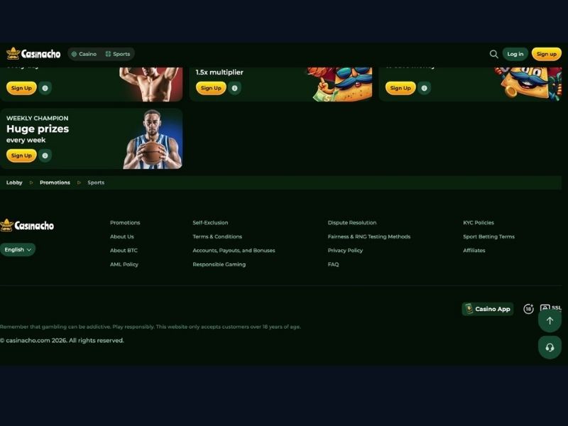 Cashback torneos y pagos móviles en Casinacho Casino Nacho Casino para España